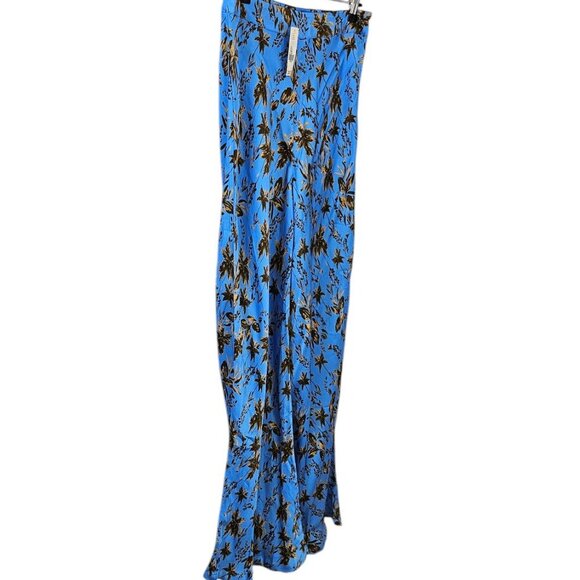 Anthropologie KIVARI Paola Textured Pants Size 6 Blue Wide Leg High Rise NWT - Picture 4 of 10